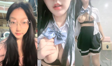 推薦！正宗G奶大學生【班長大人】宿舍酒店樓梯道廁所自慰，極品反差眼鏡婊，玩得真是瘋狂 (6)