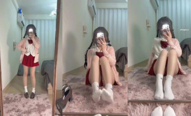 素片天花板 蘿莉【不要凶小乖】福利 黑絲玉足 劇情演繹 各種制服cos-4彈 水都扣泛濫了！粉嫩腳丫太美了 (10)