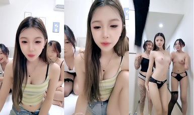 美女群P盛宴【極品藝校生】10.13-10.25高顏值姐妹4P5P畫面精彩淫亂刺激 (5)